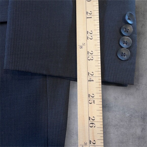 HART SHAFFNER MARX Mens Blazer 48R WOOL Sport Coat Two Button Suit Jacket Black - Picture 11 of 16